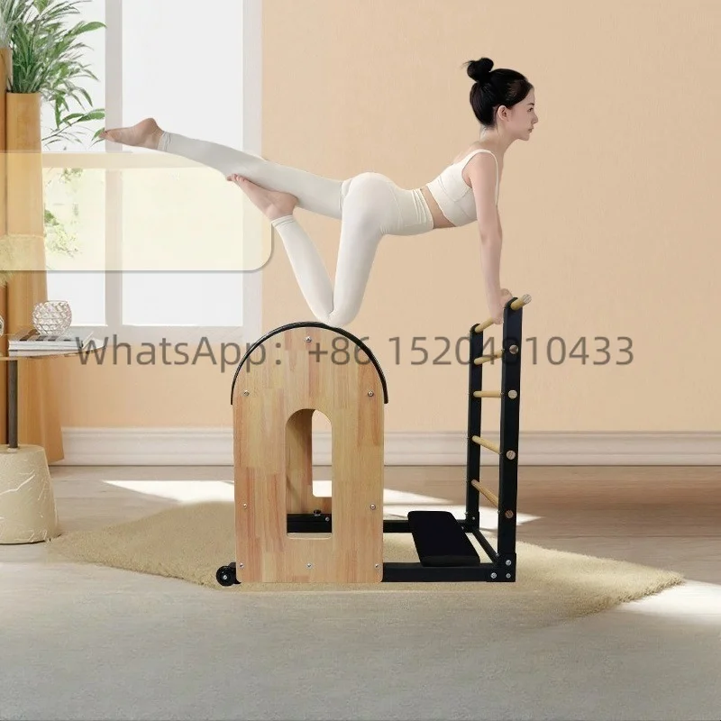 Pilates Ladder Barrel Solid Rubber Wood Adjustable Back Stretch Spine Correction Home Yoga Studio Private Training Equipment