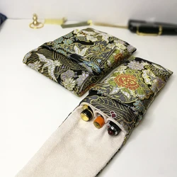 Bolsa para bolígrafos hecha a mano de alta calidad, juego de protección para bolígrafos con 5 agujeros, bolsa para bolígrafos, bolsa de tela de brocado tejido, almacenamiento de papelería de grúa