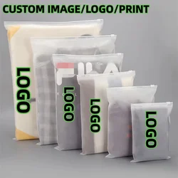 50PCS Both Sides Frosted EVA Zipper Pouches Reclosable Storage Bags for Clothing, Underwear, Travel Organizer & Xmas Gifts