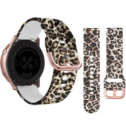 18 20 22mm Leopard Silicone Strap for Samsung Galaxy Watch 7/6/5/pro/4 Classic Active 2 Sport Band for Huawei watch GT2-3-4 Pro