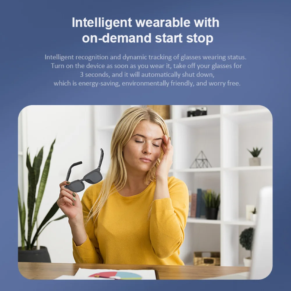 2 in 1 auricolare occhiali uomo donna musica occhiali intelligenti dente blu audio chiamata assistente vocale altoparlante impermeabile microfoni occhiali nuovo