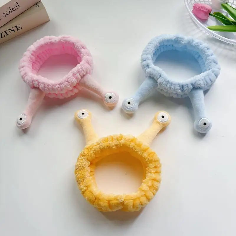 عصابة رأس على شكل آذان حيوانات مع كرة منفوشة من الصوف المرجاني الناعم شريط مرن للنساء مكياج وغسل الوجه والعناية بالبشرة ومستحضرات التجميل #6