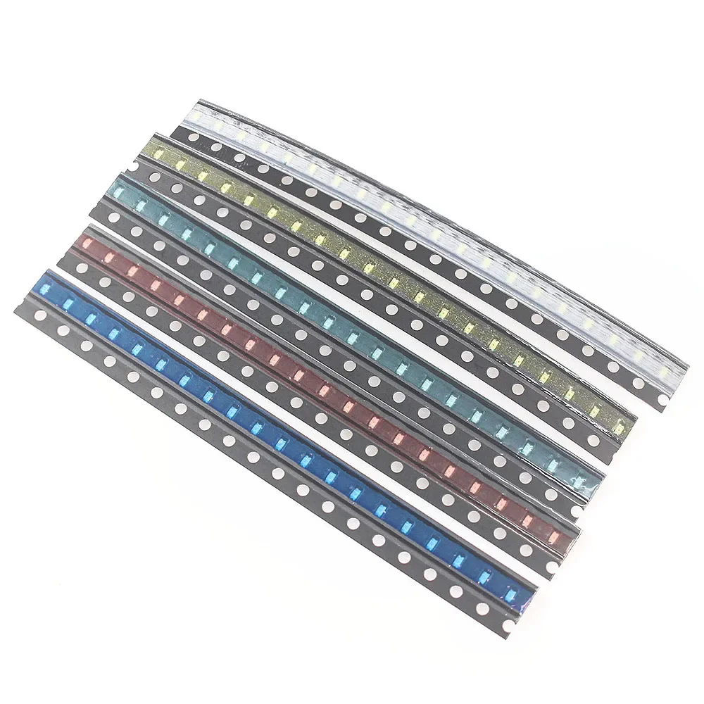 100pcs 0603 0805 1206 1210 5730 5050 SMD LED Light Emitting Diode Kit 5 colors Miniature LED Red White Yellow Green Blue