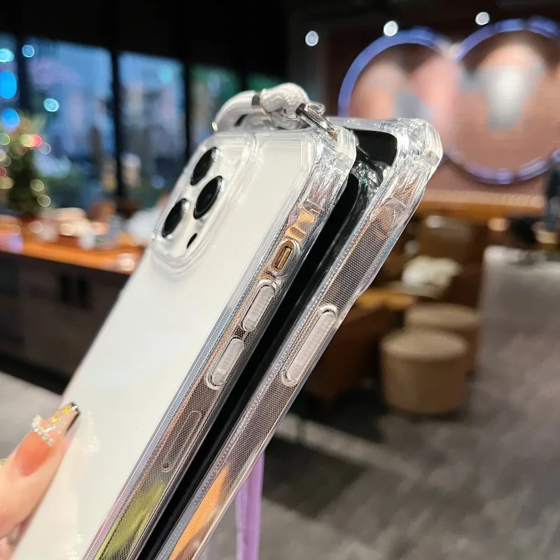 Stoßfeste Transparente Hülle für Samsung S26 S24 FE S25 Ultra S23 Plus S22 S21 A36 mit Umhängeband und Halsriemen – Detail 11