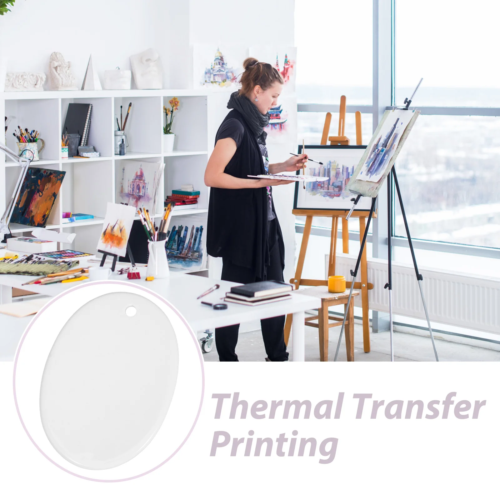 

DIY Sublimation Ceramic Pendant Blank Disc Ornament for Christmas Tree Heat Transfer Xmas Decor Home Hanging Wall Decoration