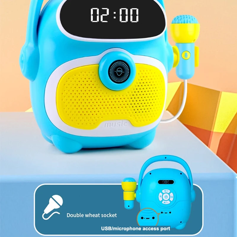 Microphone karaoké Machine Instrument de musique jouets reconnaissance faciale enfants lecteur de musique jouet haut-parleur Portable pour garçons filles