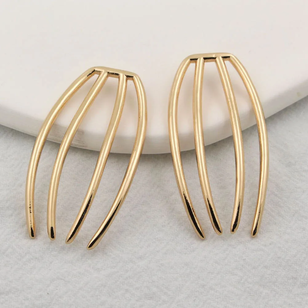 10pcs Quality Brass Casted Women 4 Teeth Hair Clips Side Hair Combs Bridal Wedding Dress Hair Styling Head Jewelry Accessories