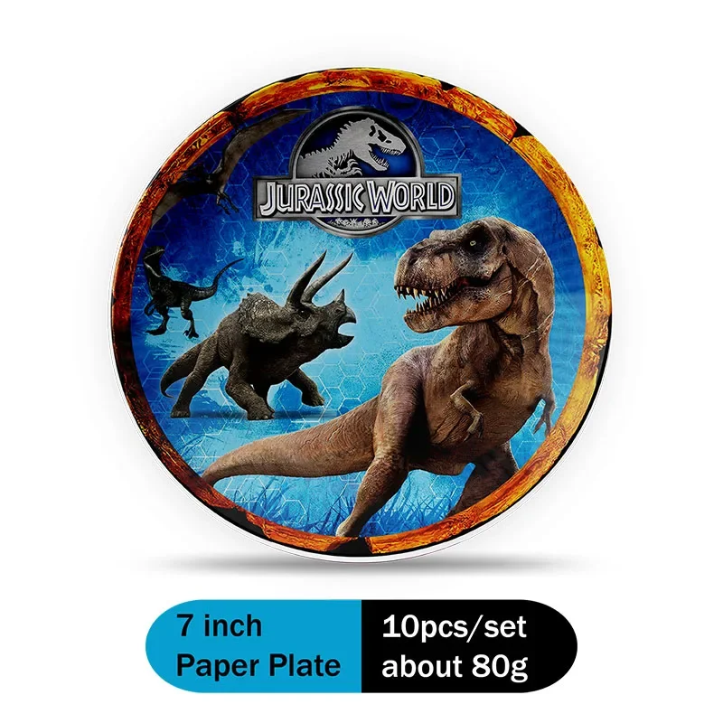 disney Jurassic dinosaurs  DIY Birthday Party Disposable Tableware Balloon Carton Sticker Background Cloth Decoration Supplies