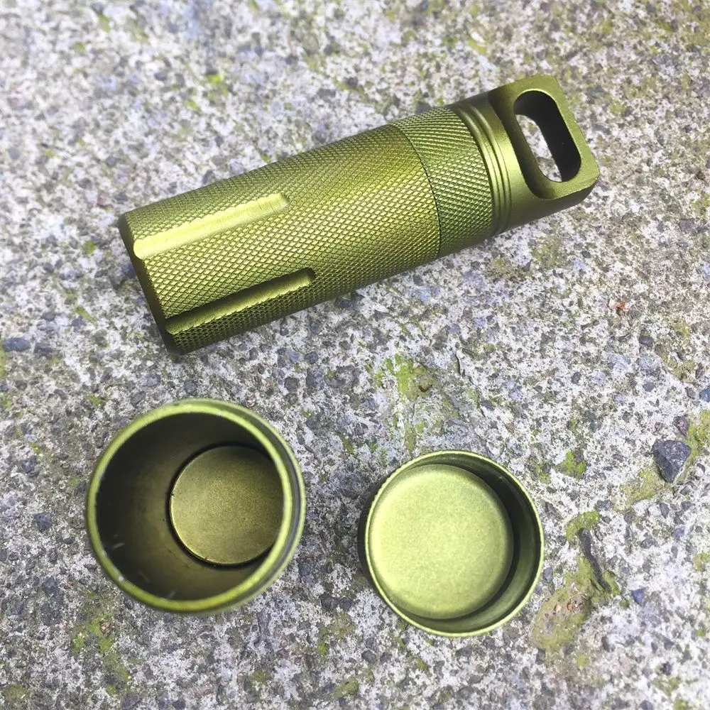 Outdoor Aluminum EDC Survival Kit Waterproof Seal Bottle Capsule/Pill  Airtight Case Outdoor Tools Capsule Holder Storage