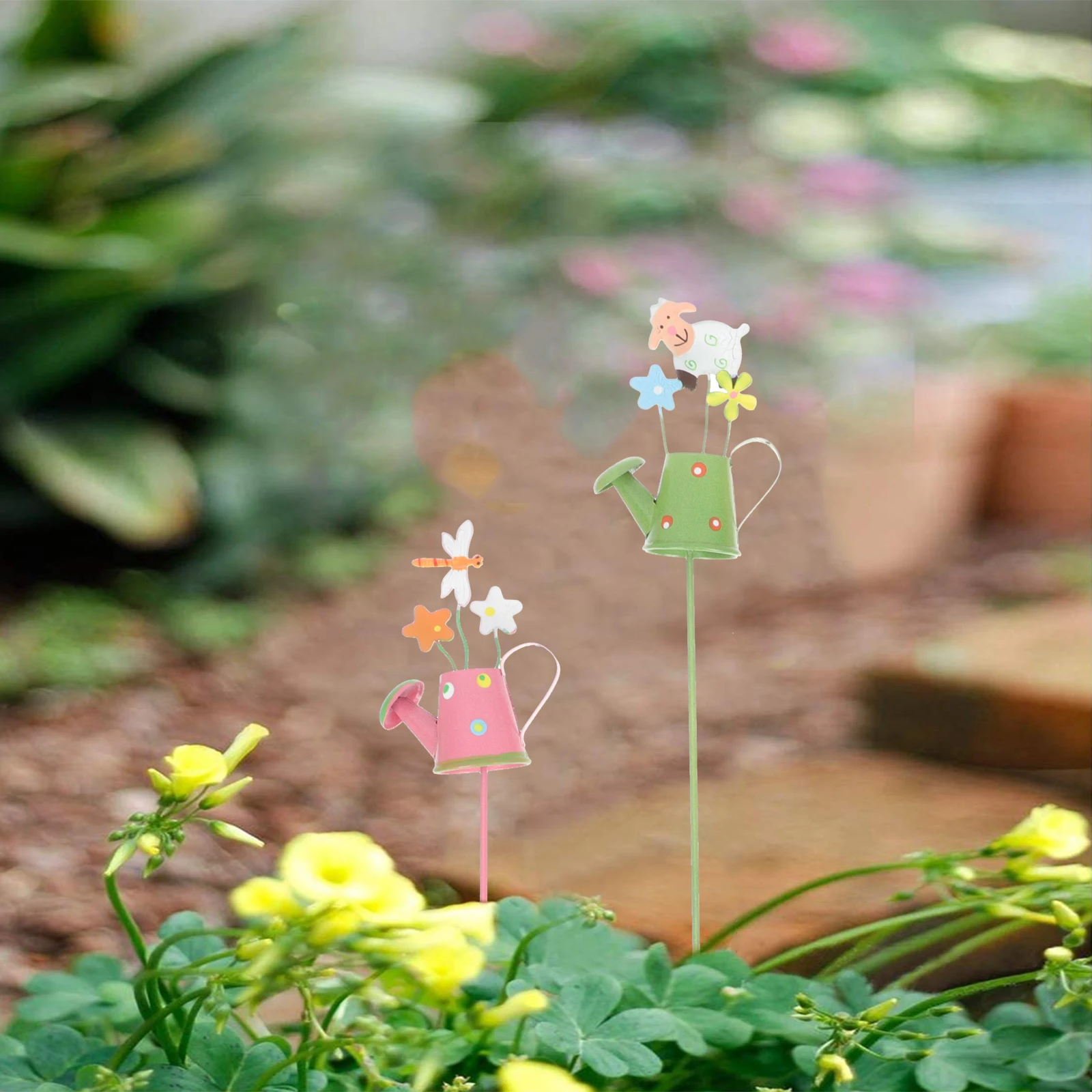 

5pcs Metal Potted Decoration Plant Picks Garden Stakes Flower Pot Decorations Iron Material Long Serving Life Unique Appearance