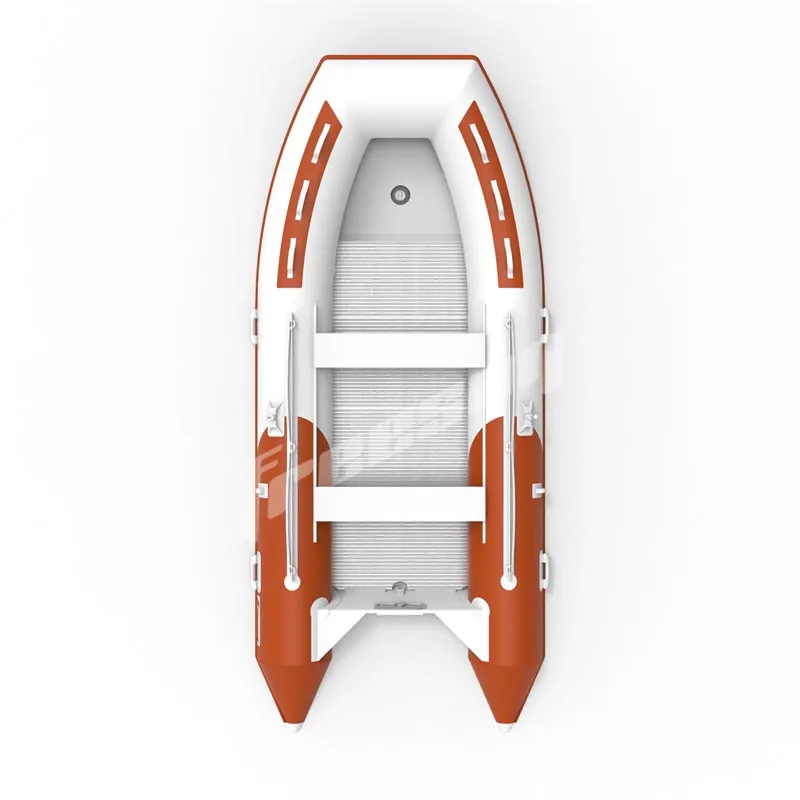 Inflatable Rubber Fishing Boat With Aluminum Floor Portable Vessel For Calm Breezy Waters