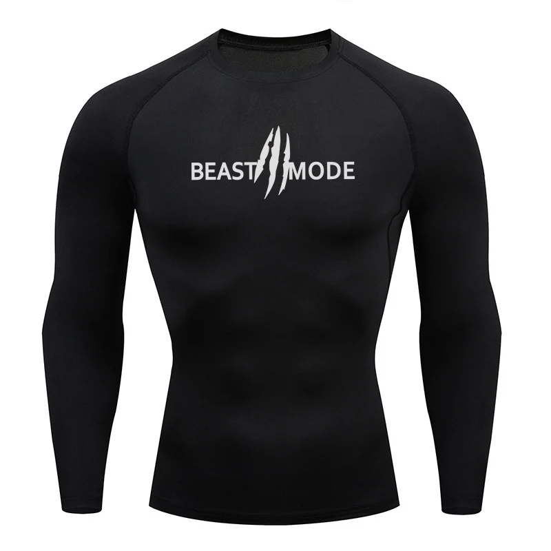 Herren-Lauf-T-Shirt mit langen Ärmeln, Kompressions- und feuchtigkeitsableitendes Sport-T-Shirt, Fitness, Joggen, hochelastischer Trainingsanzug, sportliches Oberteil