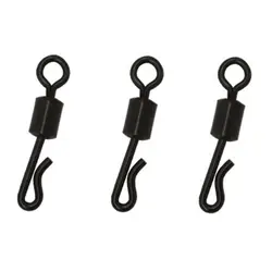 25pcs Q-Shaped Bearing Swivel Snap Quick Change Swivels Fishing Connector Stainless Steel Copper Snap Fishing Tackle Accessories
