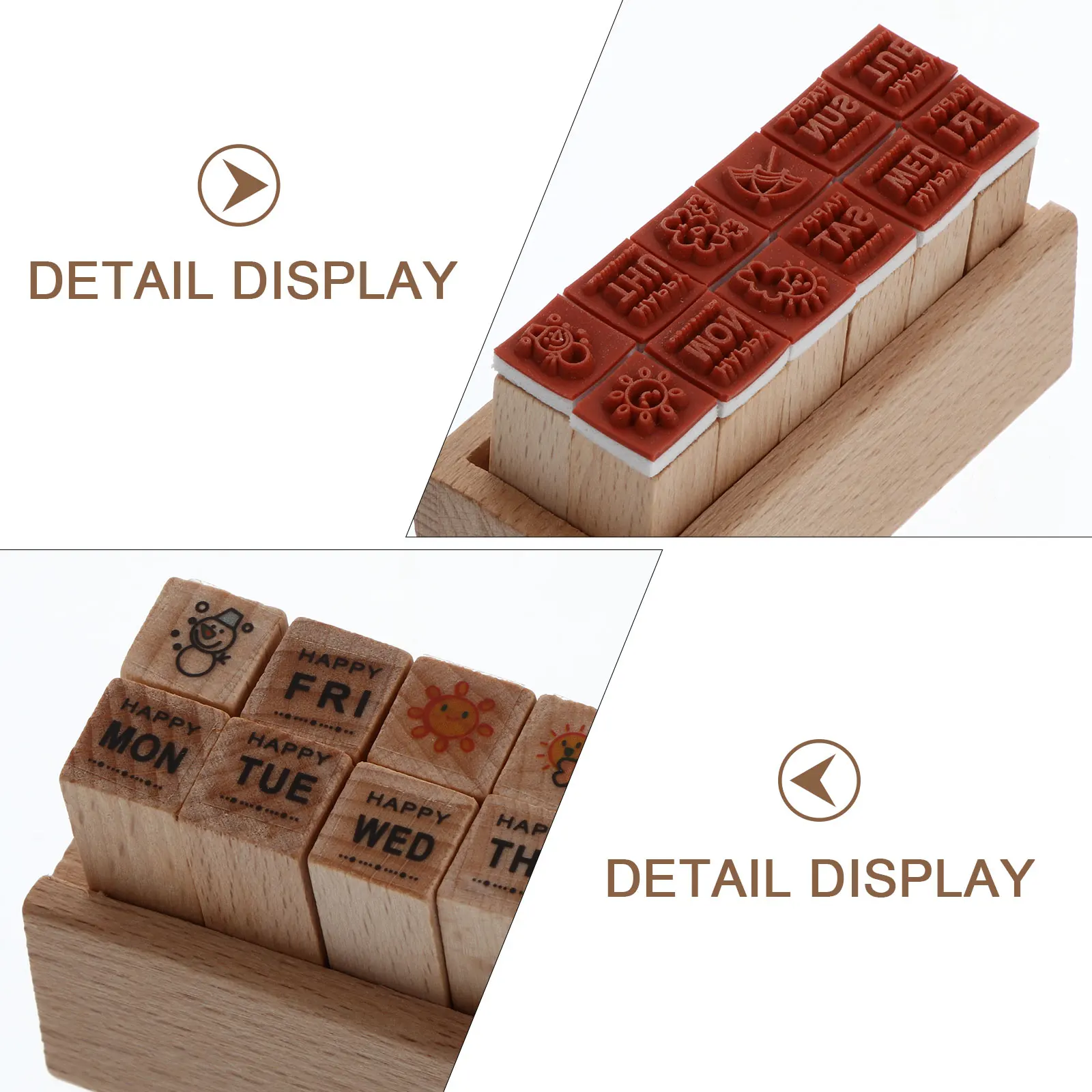 

12Pcs Wood Stamp Collection Beautiful Clear Pattern DIY Scrapbook Letters Cards Craft Making Seal for Creative Hand Account Fun