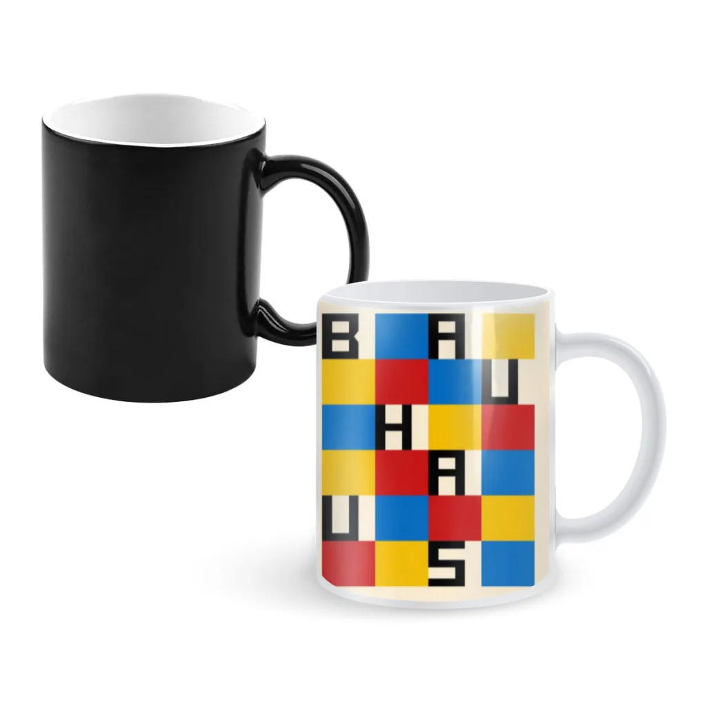 

Modernist Bauhaus Geometric Ceramics Coffee Mug Thermal Color-changing Birthday Gift Back To School Mug