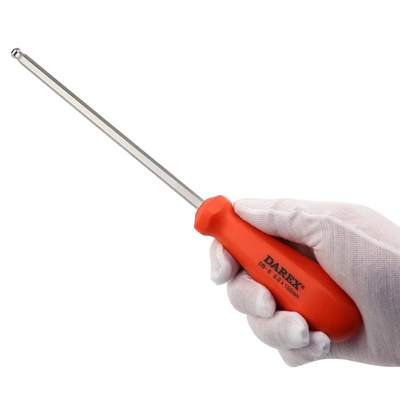 DAREX Ball Head Extended Hexagonal Screwdriver 1.5-6mm CR-V Ball End Hex Screw Driver Hex Key Screw-driving Tools