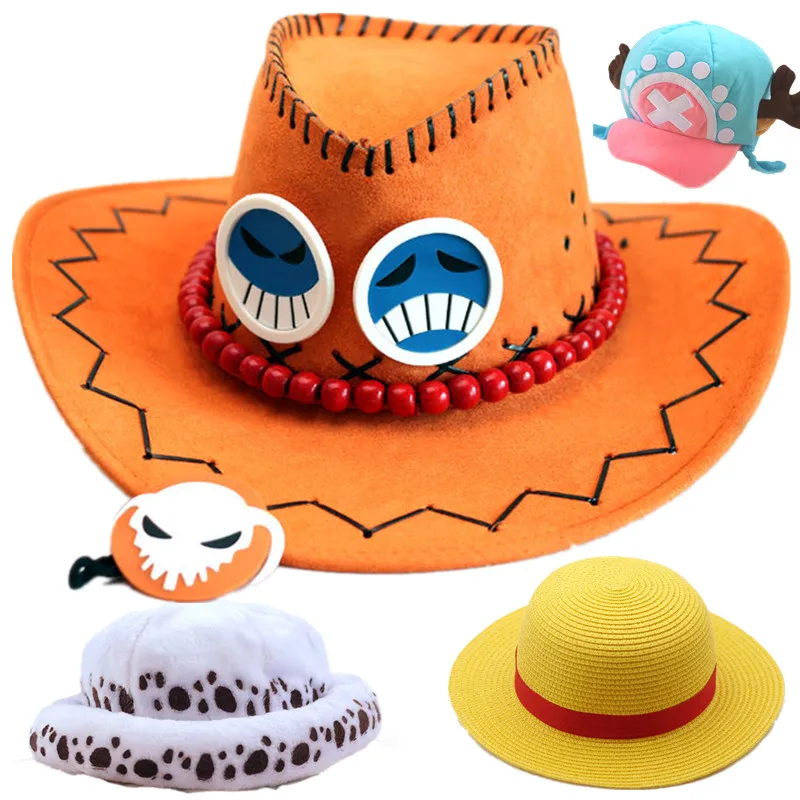 56-60cm Portgas D Ace Monkey Luffy Tony Tony Chopper Trafalgar Law Hat Cosplay Adult Unisex Cap Costume Accessories