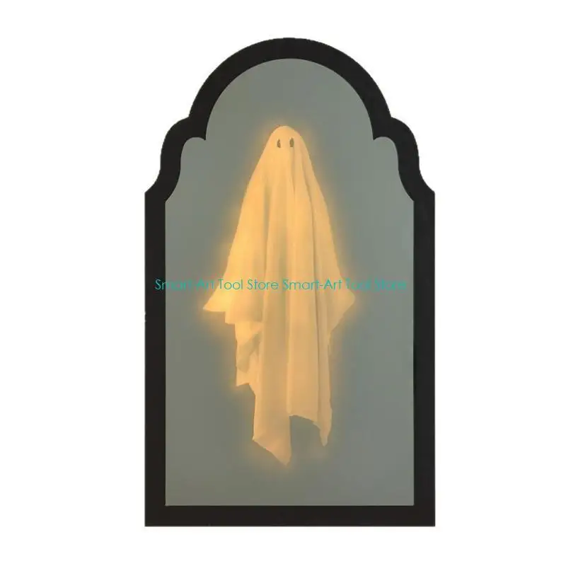 E1PB Halloween Hologram Mirror Creepy Floating Effect Decor for Party, & Scary Indoor Decoration