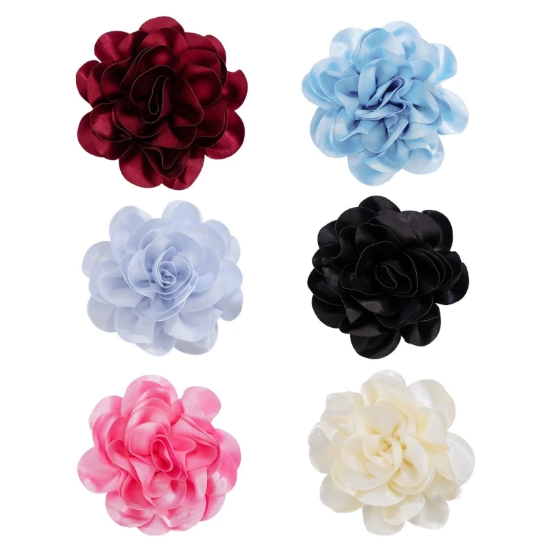 Stylish and Practical Fabric Flower Brooch Eye catching Big Flower Lapel Pin Delicate Fabric Flower Brooch Pin Accessory