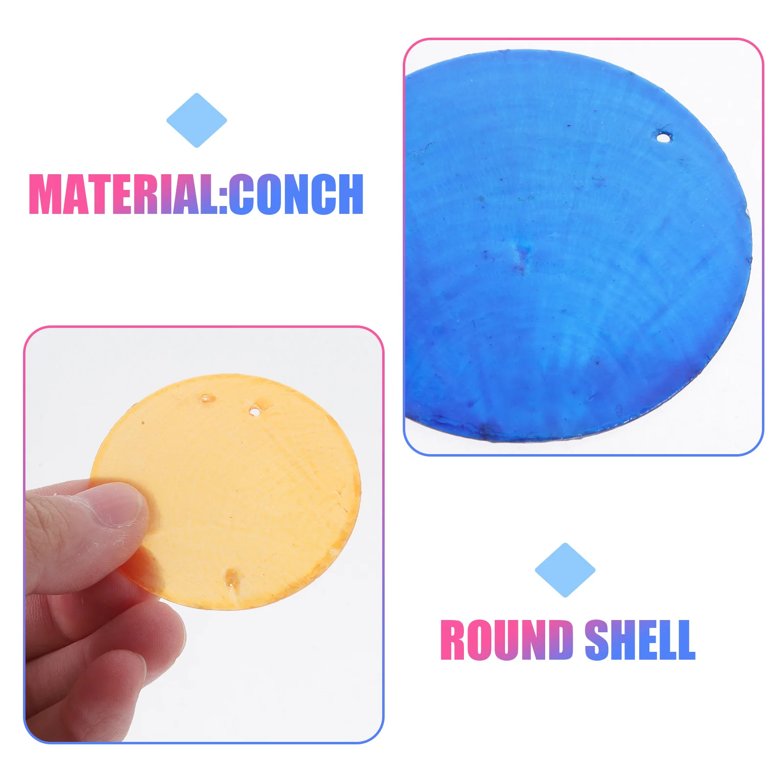 

100pcs Shells Sheet Decoration Flat Round Beads Seashells Wind Bell Making Accessories DIY Jewelry Craft Material Earring