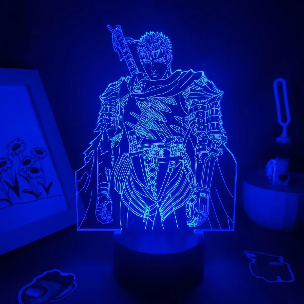 16 Colors 3D Lamps Anime Berserk Guts LED Action Figure Night Lights Gift for Friend Bedroom Manga Coffee Table Desk Decoration