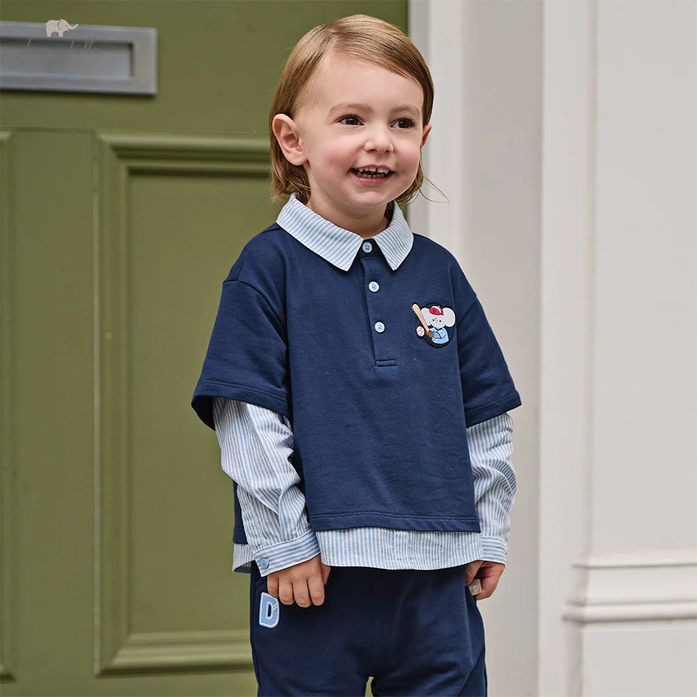 Dave Bella Boys T-shirt Trousers Suits Spring Autumn Kids Pullover+Pant Two-piece Set Casual Outdoor Children Clothing DB1260144