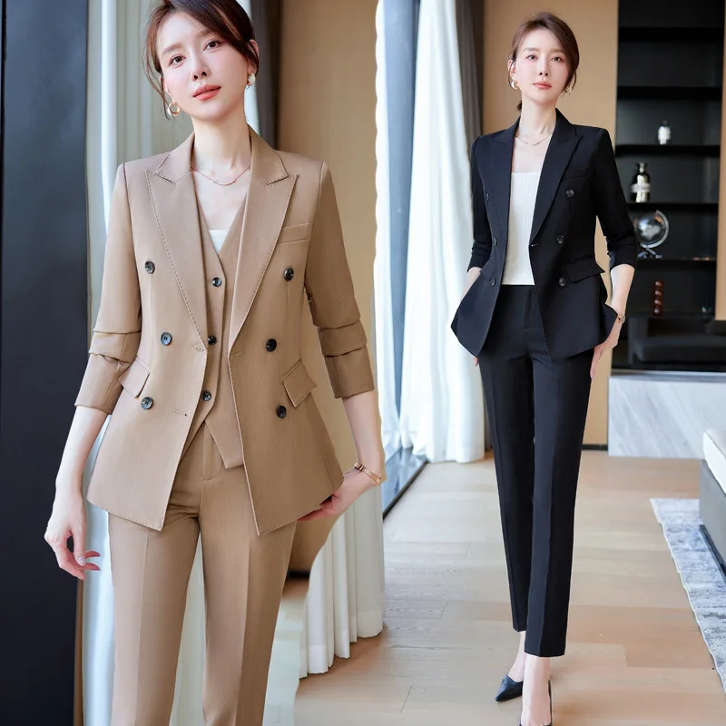 High-End Suit Suit Women's Business Wear Spring Business Female President Elegant Formal Clothes Suit Hotel Manager Work Clothes