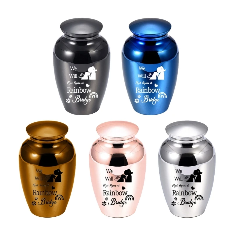 

Cats Ashes Urn Pet Cremation Urns with Memorial Word AluminumAlloy Dog Souvenir Urn Pet Dogs Memorial Gift Pet Supplies