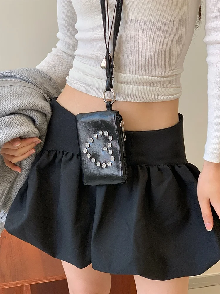 

Серебряный кошелек Bla Heart с заклепками, подвесной кошелек Ne, многофункциональная маленькая сумка, универсальная сумка-аккор, корейский держатель для карт Sle, монета...