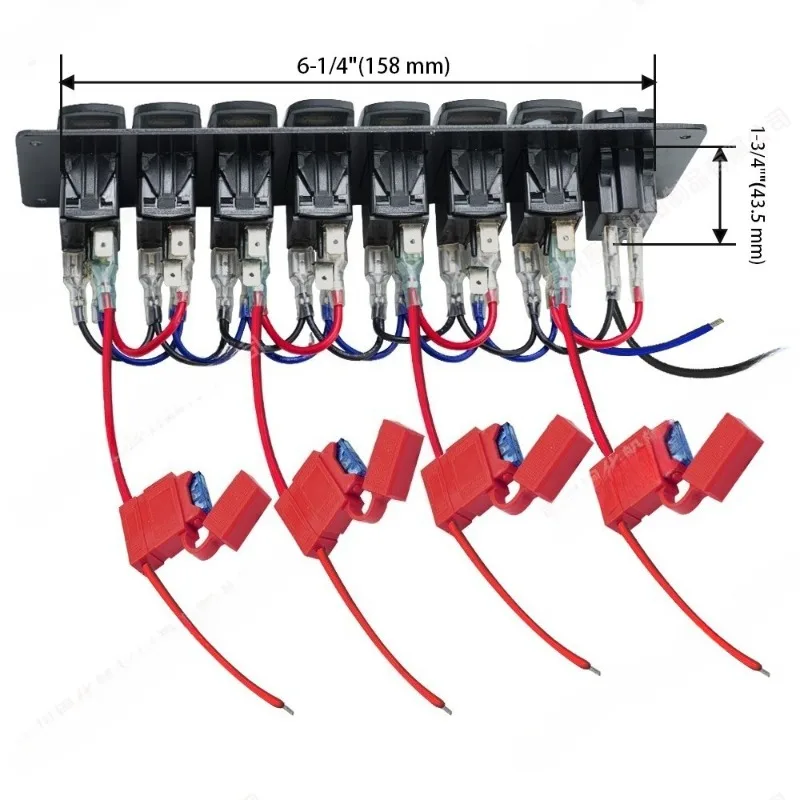 Direct Supply of Vehicle Switch Panels, 7-position Boat-shaped Rocker Switch Combo for RVs,  and Yachts, Switch Boards 10-2V