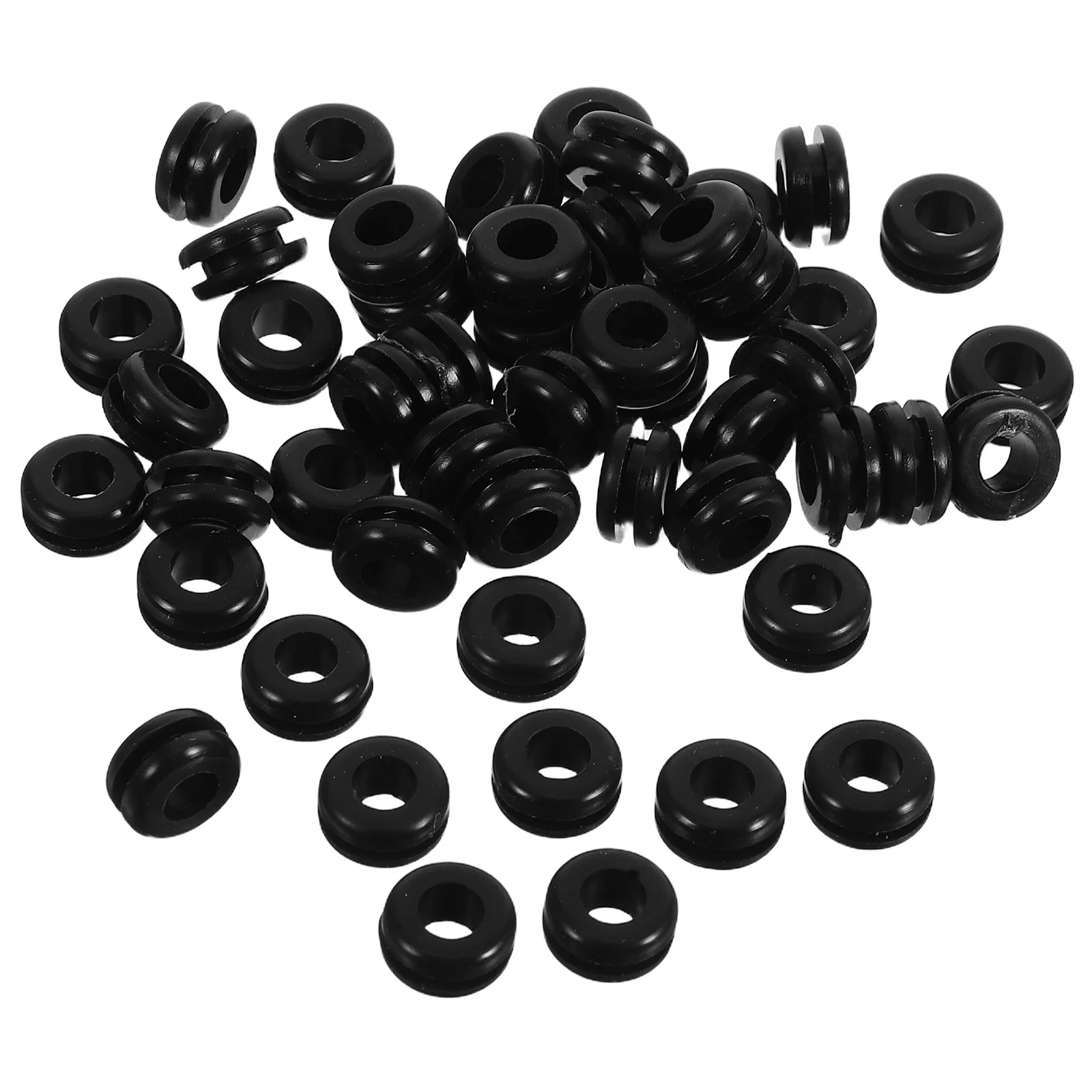 

50pcs Silicone Cable Grommets High Temp Resistant Wire Protection Rings For Automotive Electrical Circuits Fencing Dual-Sided