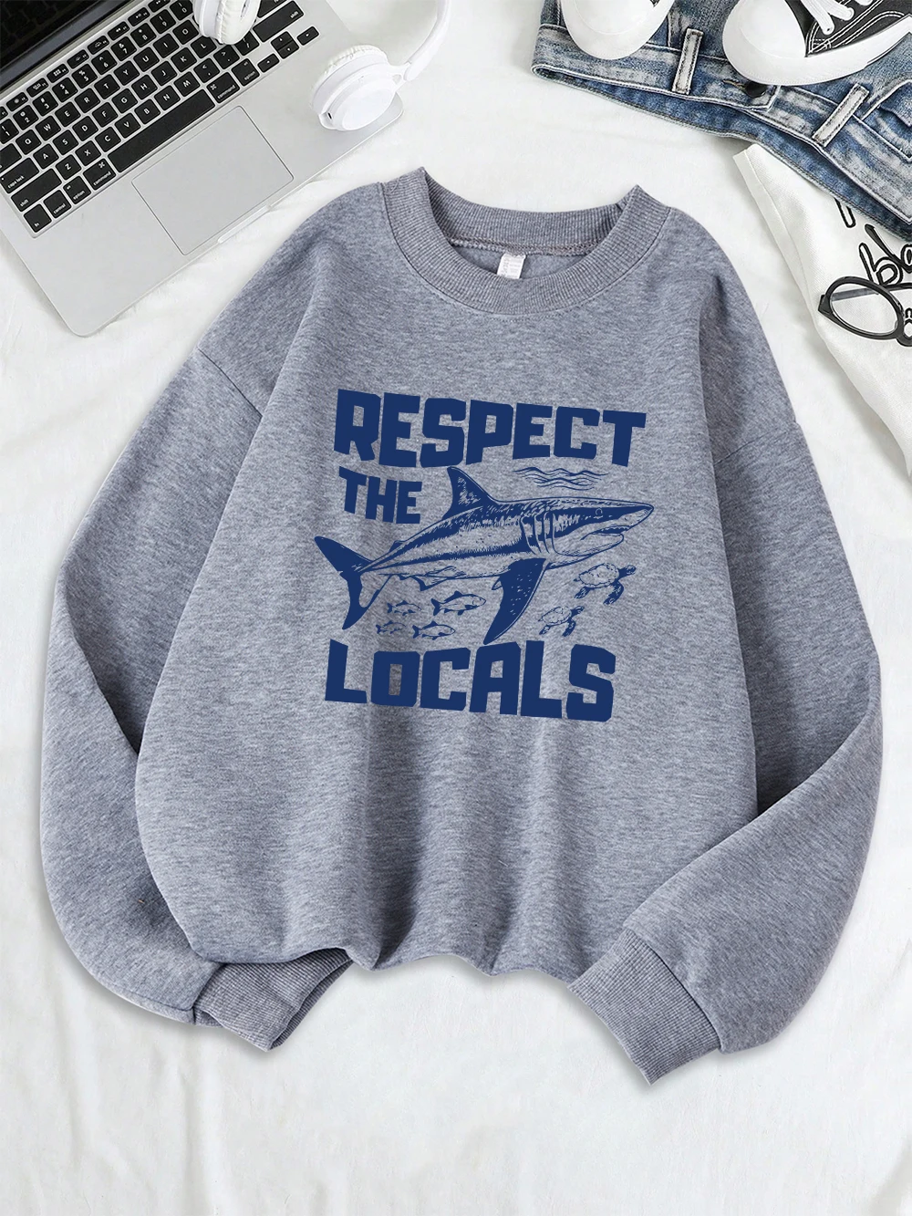 Damskie bluzy z kapturem Pespect The Locals, polarowe, ciepłe, uniwersalne, z okrągłym dekoltem, luźne, zimowe, codzienne ubrania damskie.