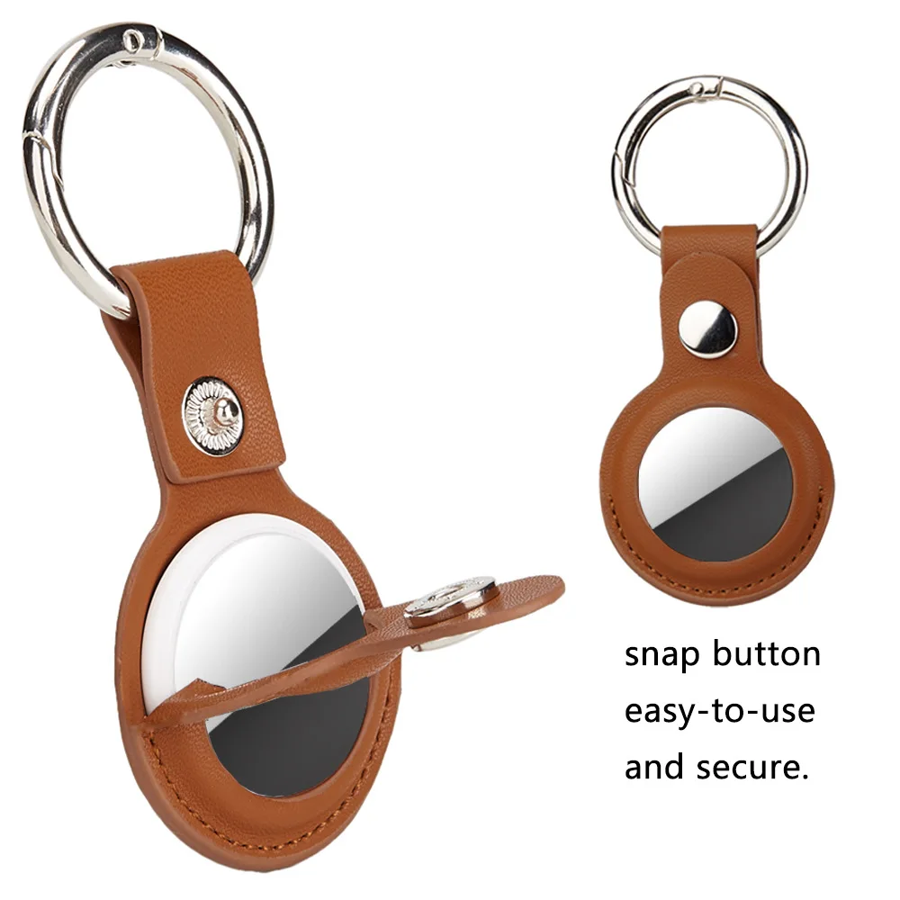 PU Leather For Apple Airtags Keychain Protective For Airtag Tracker Locator Device Anti-lost Ring Holder air tag Case llavero