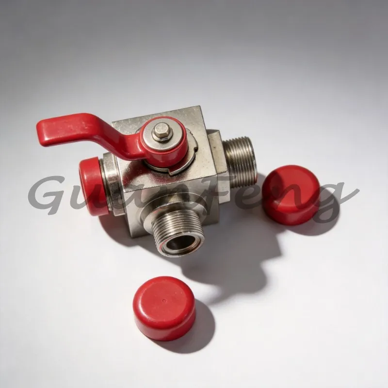 KHB3K High Pressure Hydraulic 2 Position 3 Way Ball Valve, Thread Sizes M161.5 M22 M27 M30 M36 M422