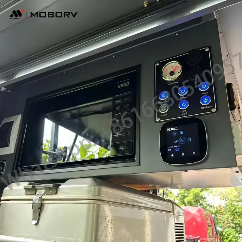 MOBORV SAA CE Certified 700W Stainless Steel Black Microwave Oven Flush Mount Motorhome RV Camper Van Caravan Parts