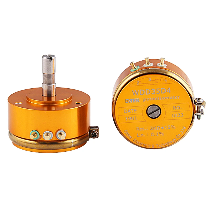 WDD35D-4 Precision Conductive Plastic Potentiometer 0.5% Angular Displacement Sensor 1K2K5K10K