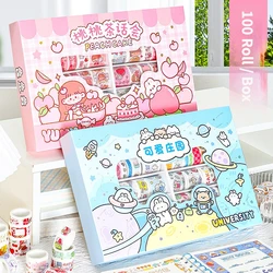 100 rotolo/scatola di nastro Washi nastro adesivo Vintage fiore colorato Set Scrapbook Bullet Diary Stickers adesivo per ragazze bambini