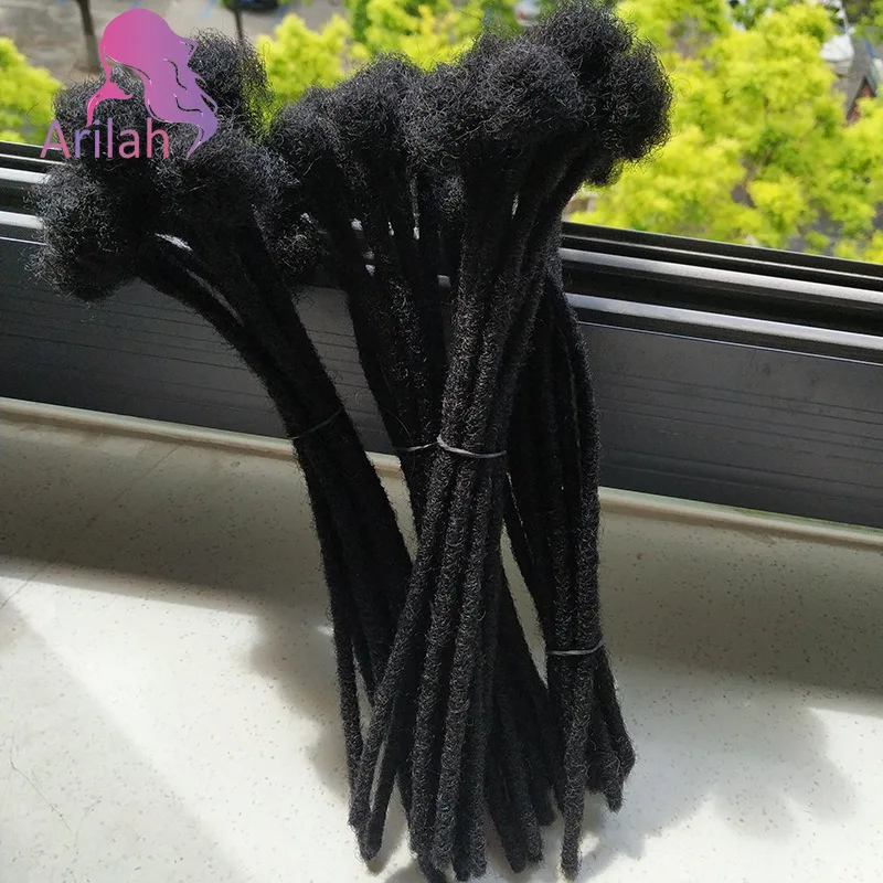 0.4/0.6/0.8 cm 100% Human Hair Dreadlock Extensions Loc Extensions Human Hair Permanent Loc Extensions Human Hair Natural Black