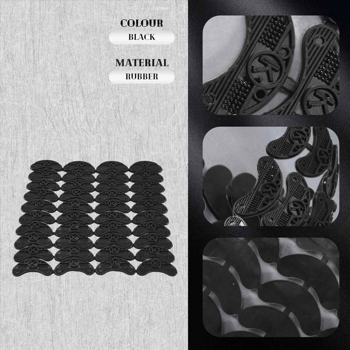 20/2Pair Rubber Shoes Heel Toe Plates Taps Sole Protectors Repair Horseshoe Offset Sole Anti Slip Heel Patch Repair Shoe Materia