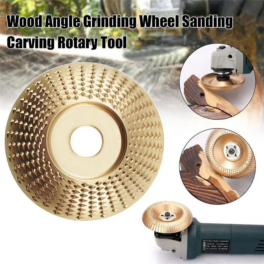 1/3Pcs Wood Grinding Wheel Angle Grinder Rotary Disc Wood Carving Sanding Carbon Steel Arc/Flat/Bevel Disc Abrasive Tool