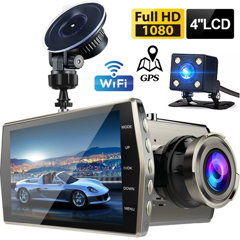 

Car DVR 1080P Full HD Drive Video Recorders Rear View Camera Dual Lens GPS WiFi Dash Cam Night Vision Parking Monitor Black Box