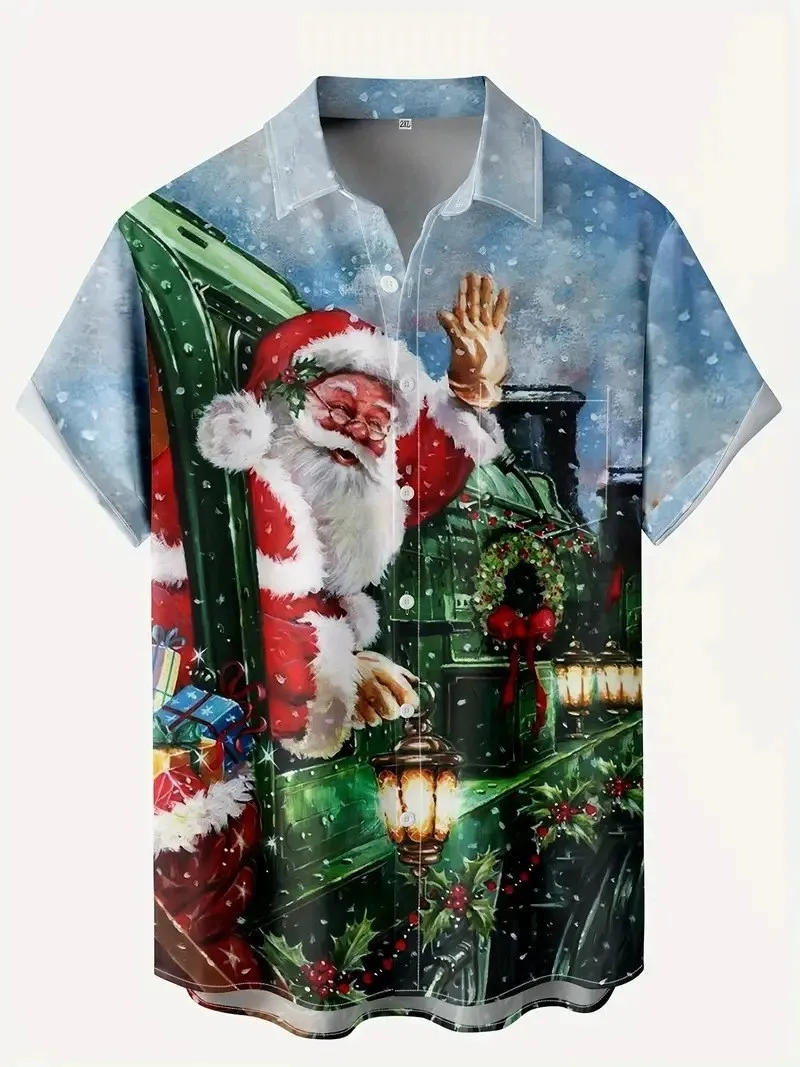 

Floral pattern Hawaiian shirt short sleeved lapel breathable casual versatile men's style