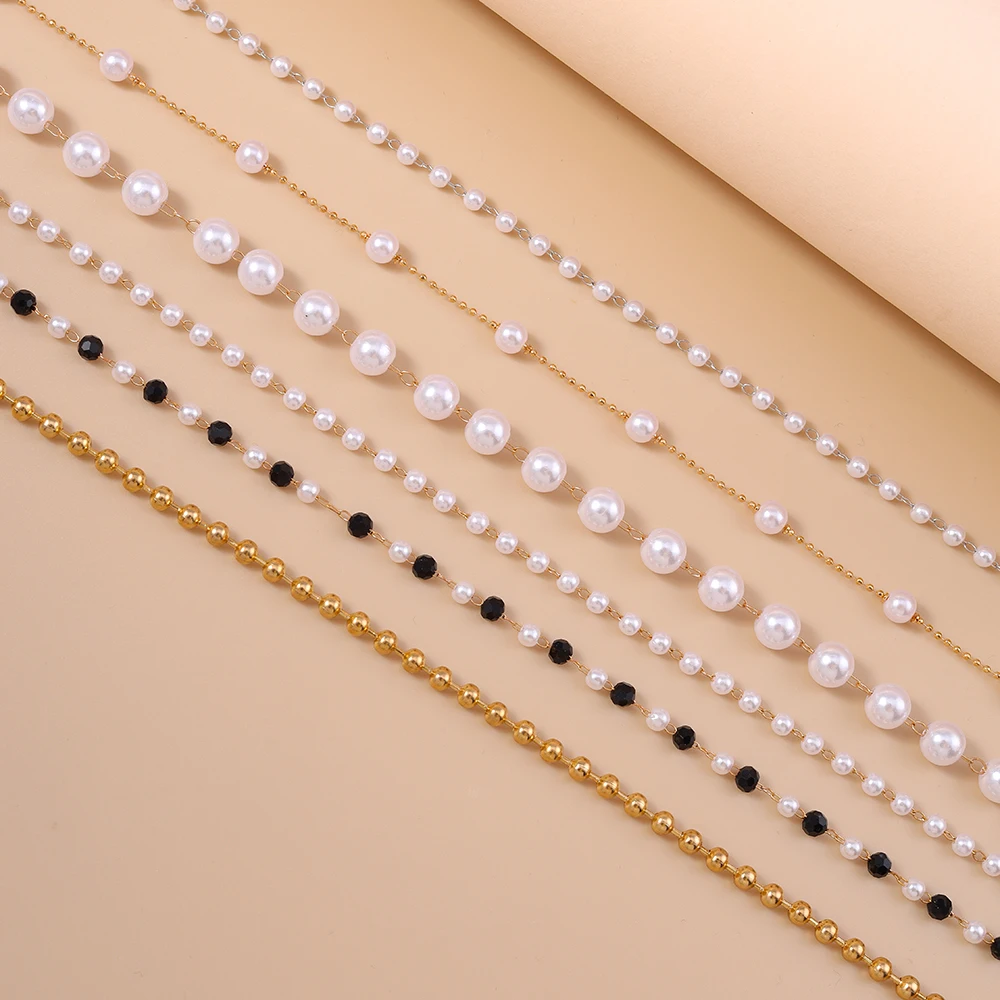 Aihua Neue Damen Kpop Einfache Perlen Halsband Halskette Gold Farbe frauen Hals Kette Hochzeit Schmuck Auf Den Hals Kragen geschenke – Detail 7