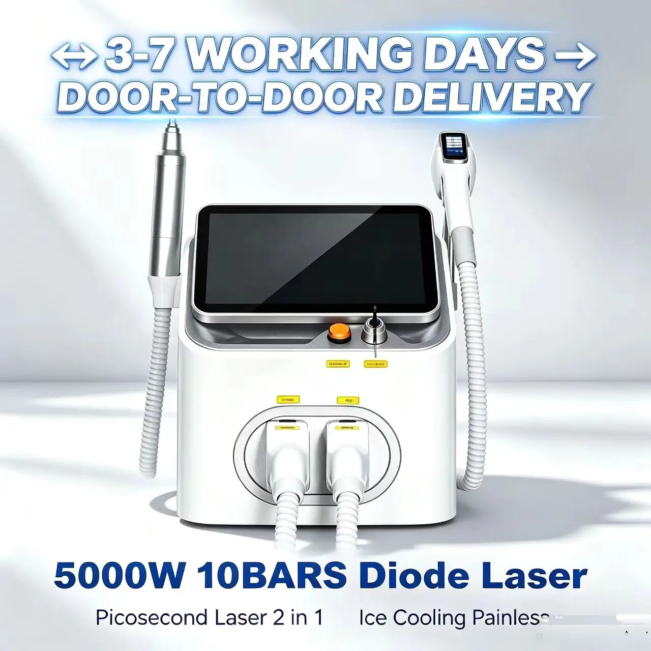 Dual Function 808nm Diode Laser Hair Removal Machine Picosecond Laser Q Switch ND YAG Machine Ice Cooling Permanent Depilation