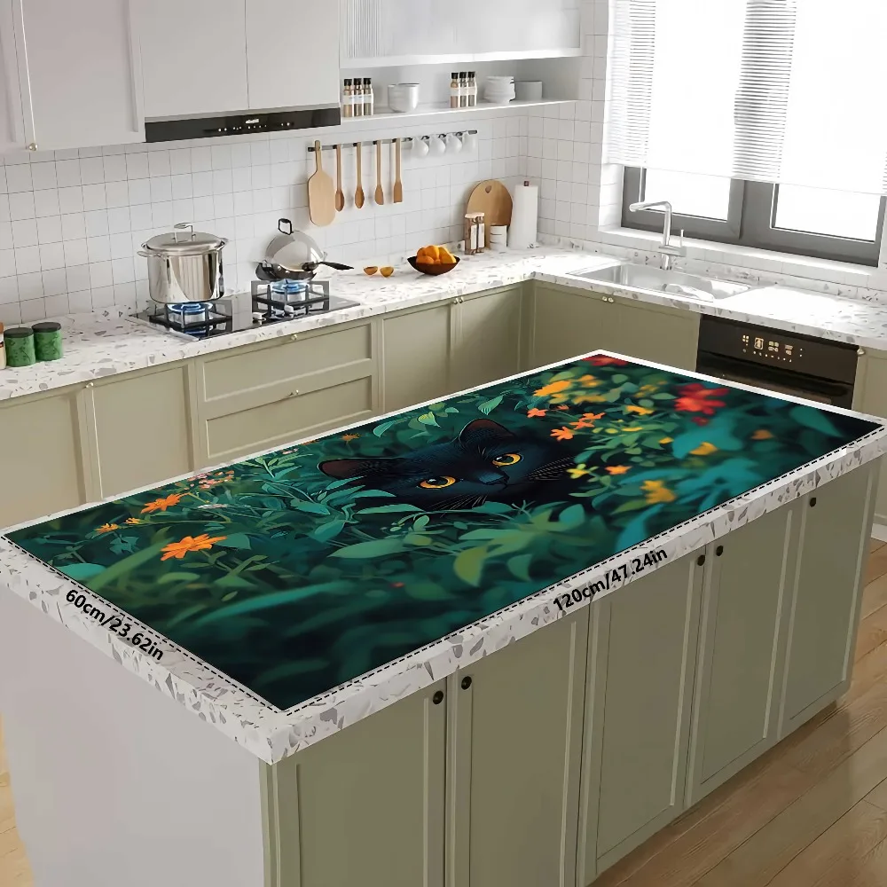 A large mouse pad with a mysterious black cat floral pattern משטח לעכבר pk control 1 mousepad alfombrilla de ratón xxl