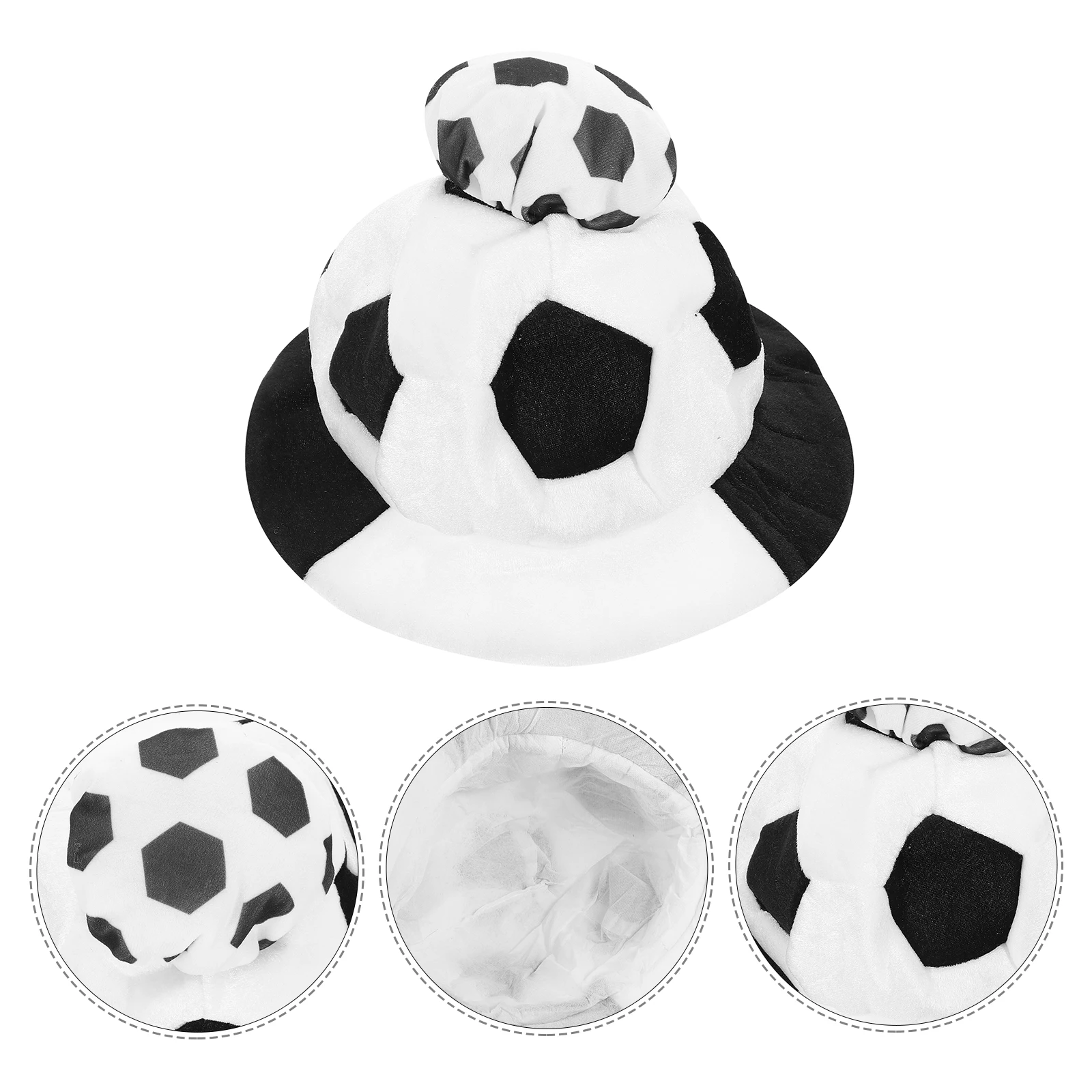 

3D Football Design Soccer Hat Lightweight Comfortable Party Cheer Cap Breathable Fabric Novelty Headgear Decorative Game Hats