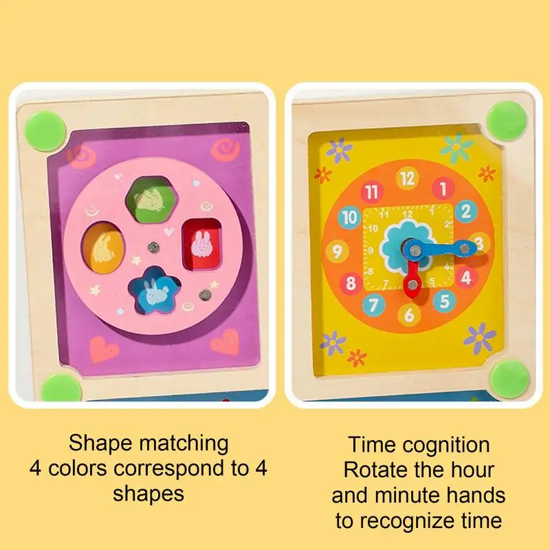 Wood Color Sorting Toys Wooden Cartoon Sorting Toy Children Shape Sorting Game Cute Learning Toys For Enhances Fine Motor Skills