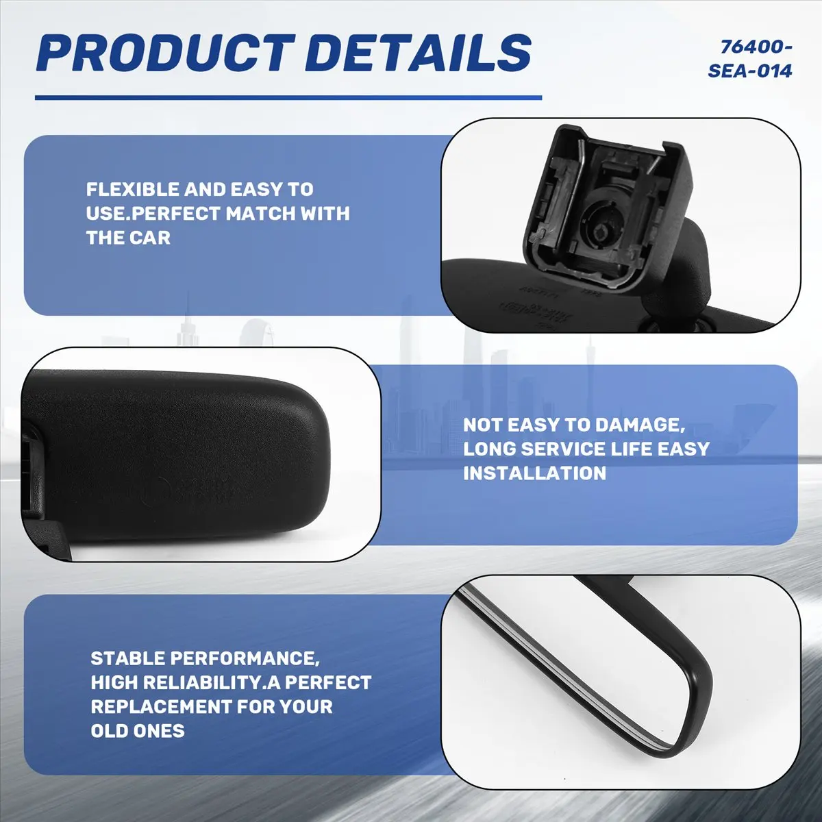 Super Sale Car Interior Rear View Mirror Replacement 76400-SEA-024 For Honda Accord Civic CR-V Odyssey