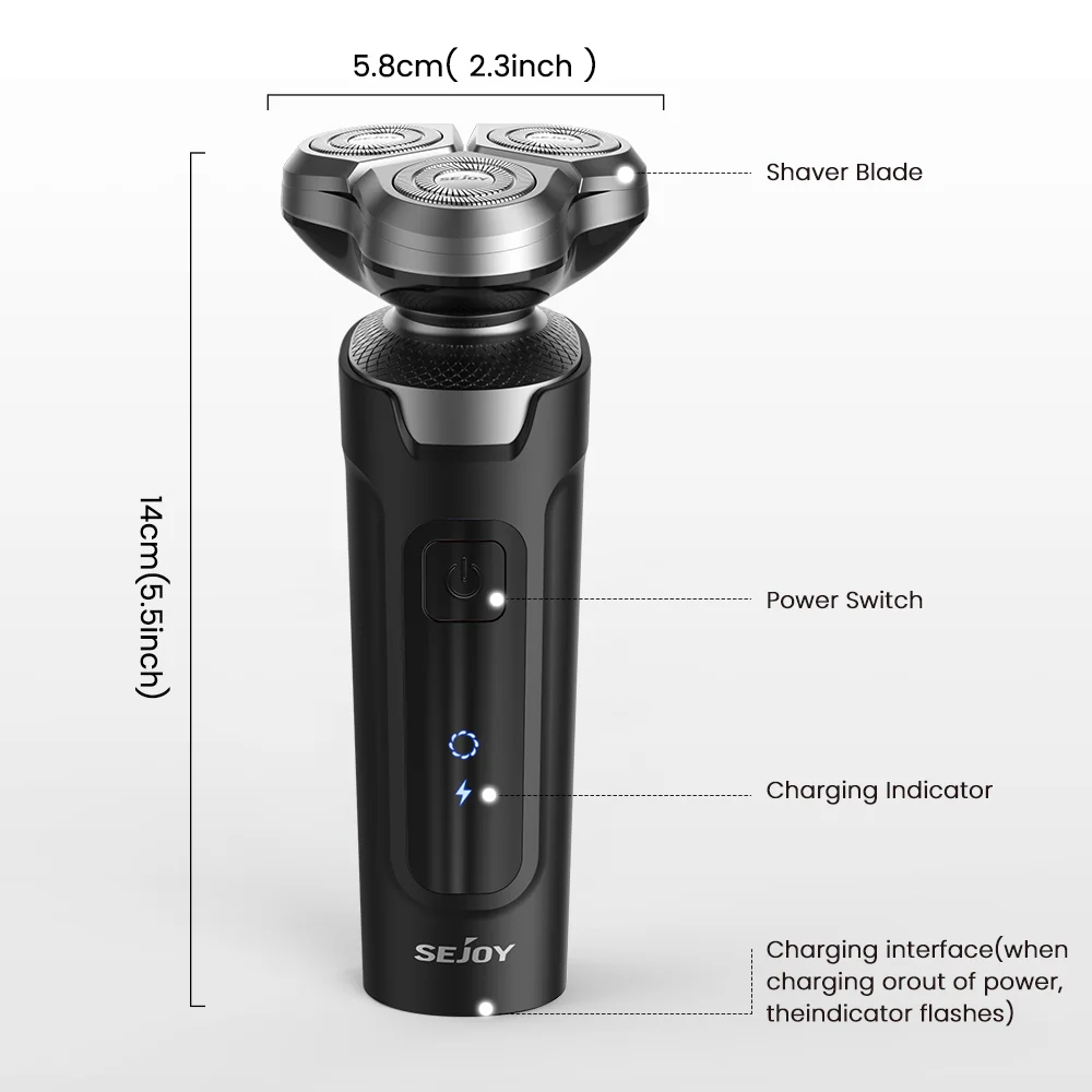 ماكينة حلاقة كهربائية للرجال من النوع C قابلة لإعادة الشحن ماكينة حلاقة اللحية تحكم ذكي قفل السفر ماكينة حلاقة رطبة وجافة