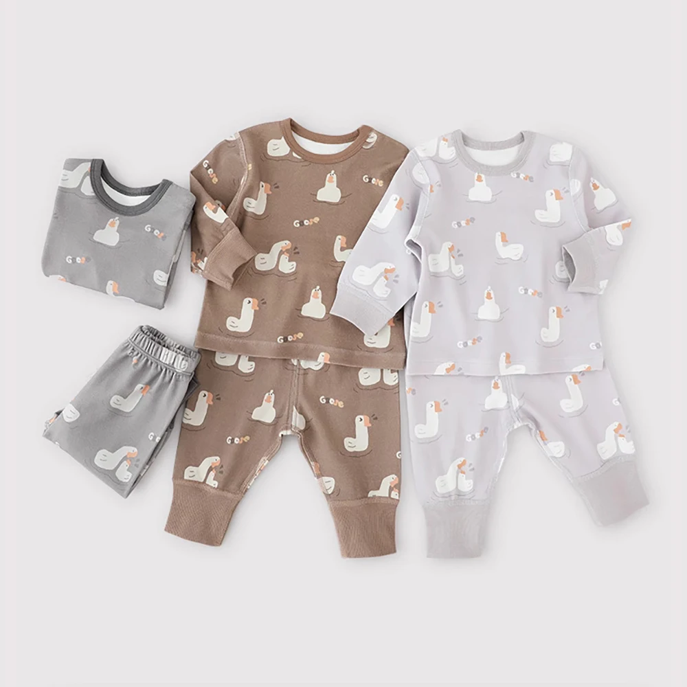 

Autumn Toddler Boy Girl Pajamas Suit Cotton Printed Long Sleeve Top + Pant Kids Baby Clothes Set for Spring